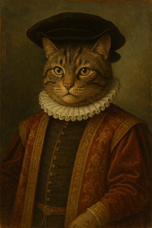 Paint my cat in the style of a 15th century aristocrat.